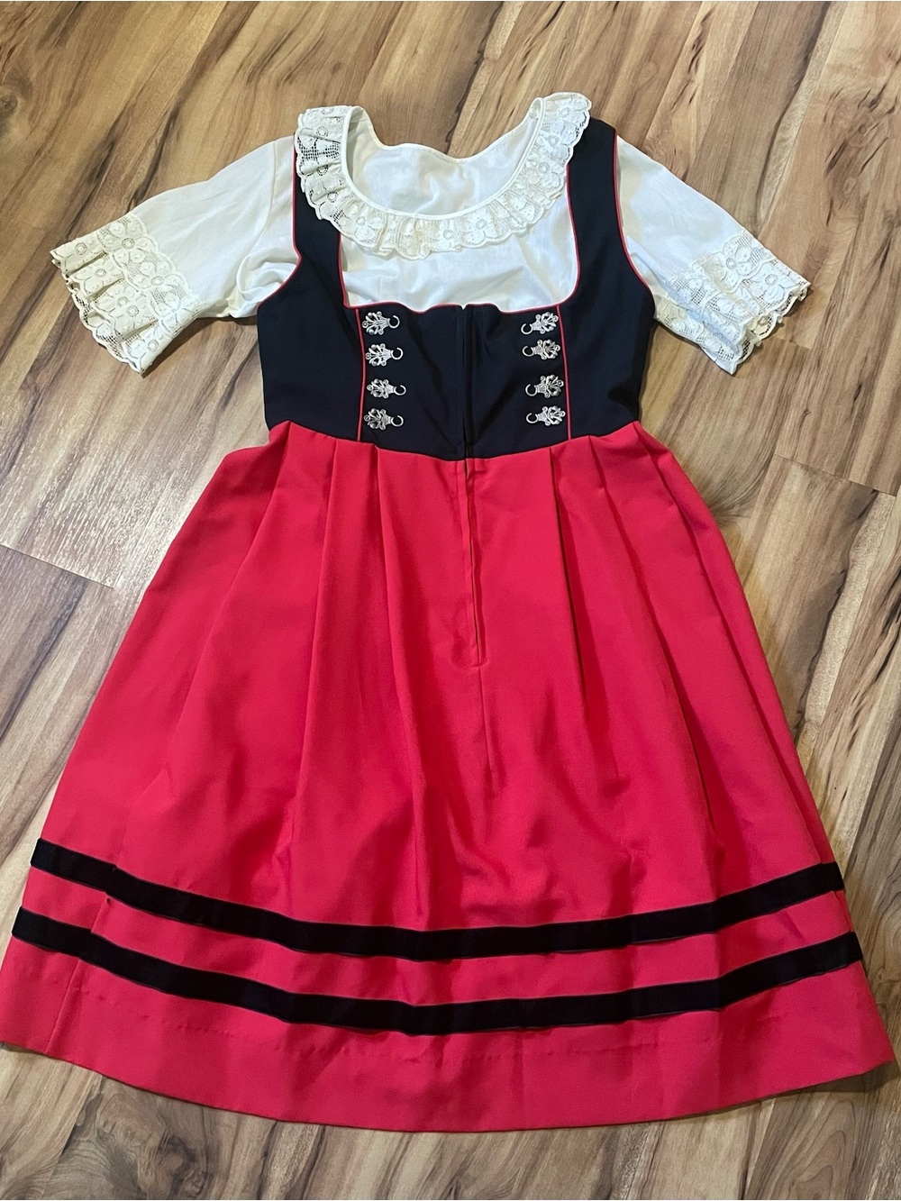Vintage Licht Trachtenhaus German Oktoberfest Dirndl Dress Blouse Costume Sz 16